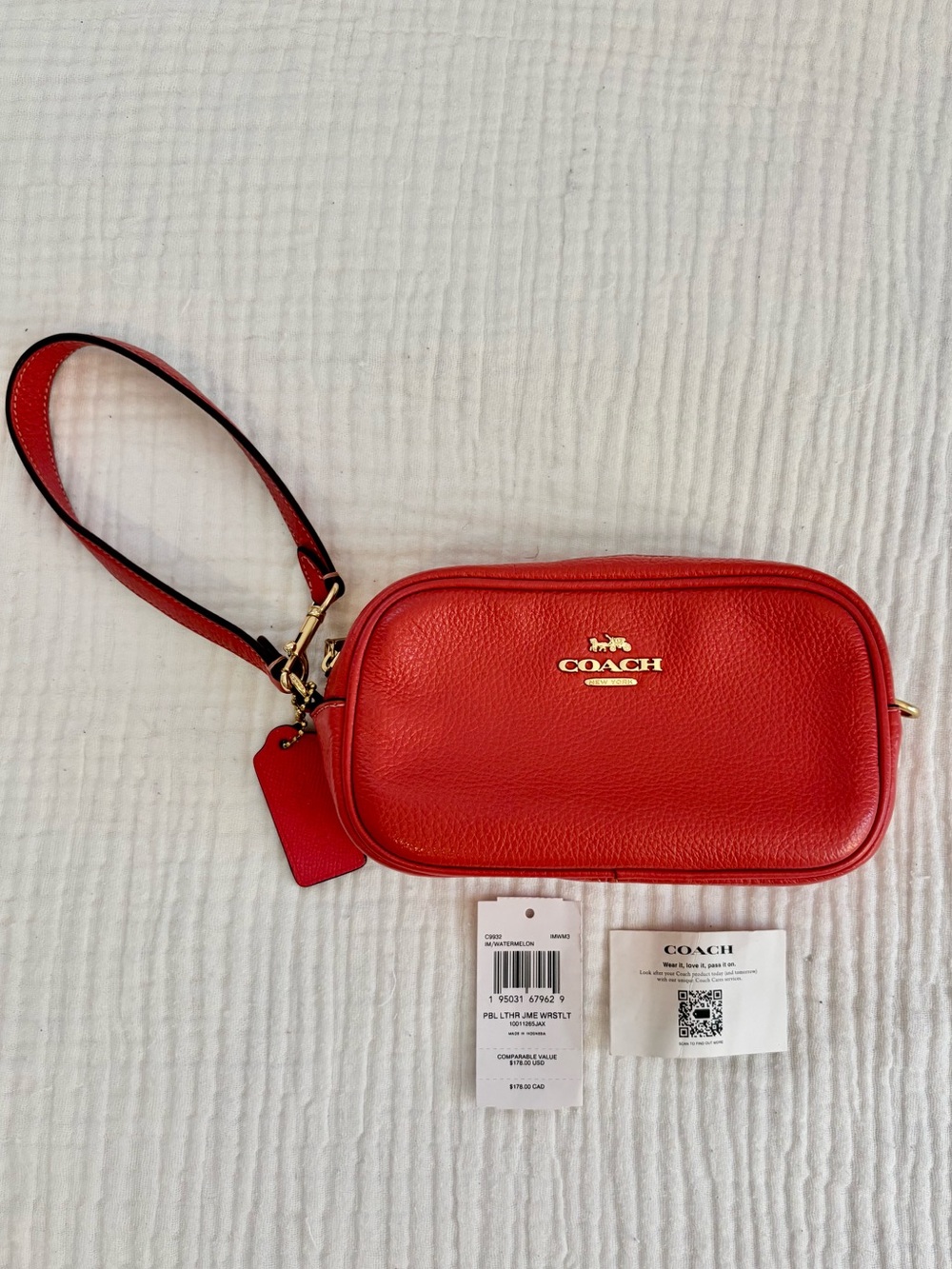 Coach Jamie Wristlet in Watermelon